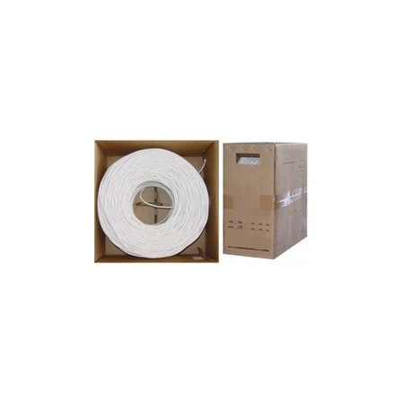 Cable Wholesale RG6U 18AWG Quad Shield, Pure Copper 3 GHz Coaxial Cable, White, 1000 ft, Pullbox 10X4-2191TH